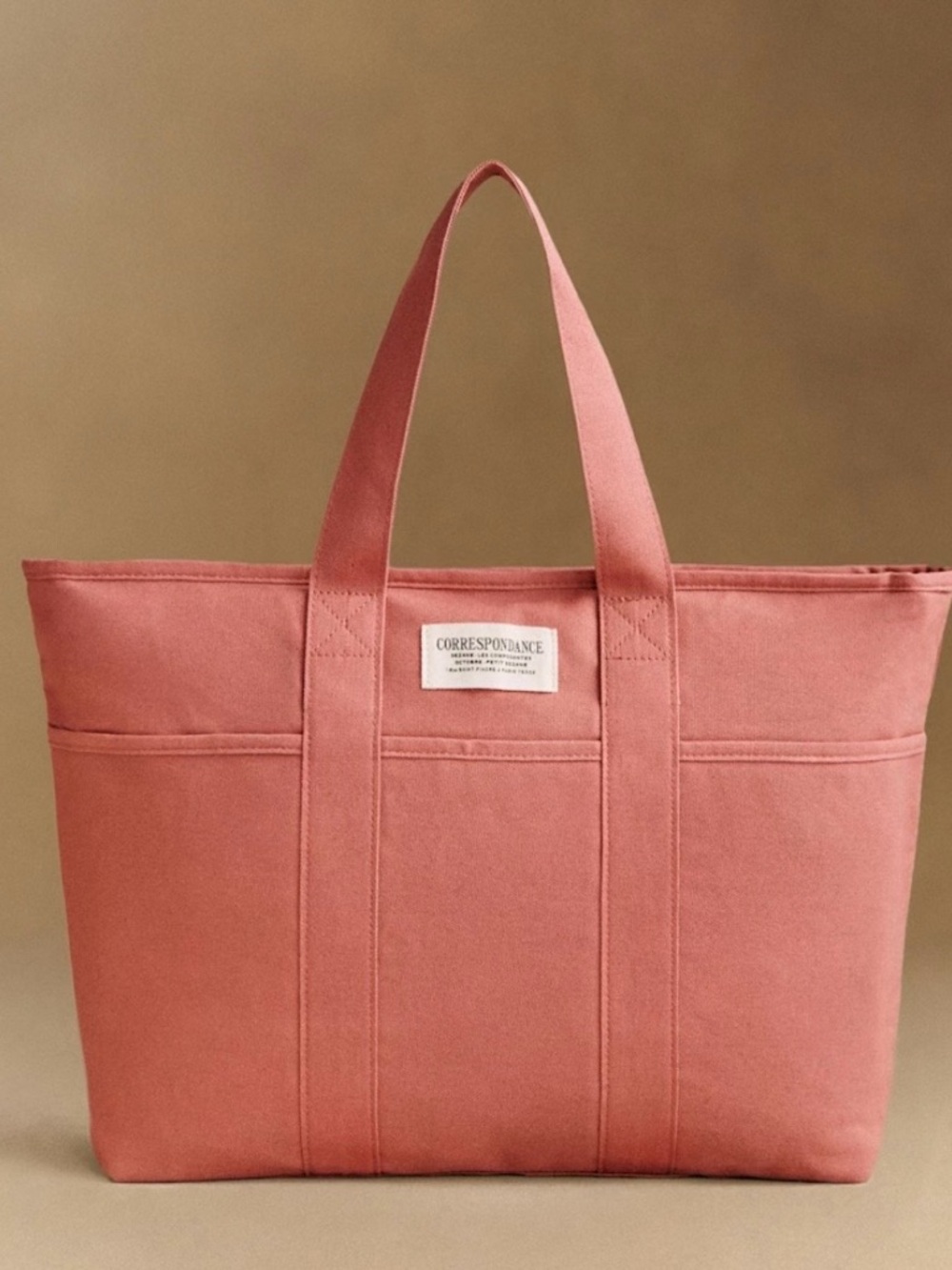 Sézane Weekday Tote Bag Pink Canvas Large Everyday Shoulder Bag GUC